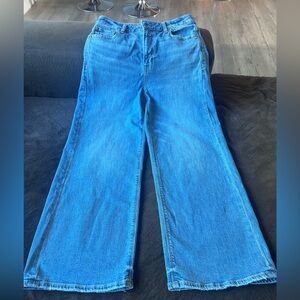 American Eagle stretch super high rise baggy wide leg size 4 short